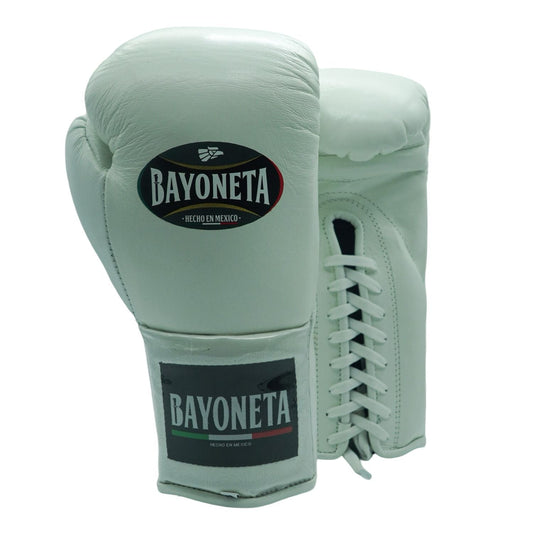 Bayoneta Boxing Gloves – Full White Lace-Up Mexican-Style Training Gloves