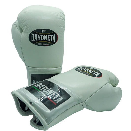 Bayoneta Boxing Gloves – Full White Lace-Up Mexican-Style Training Gloves