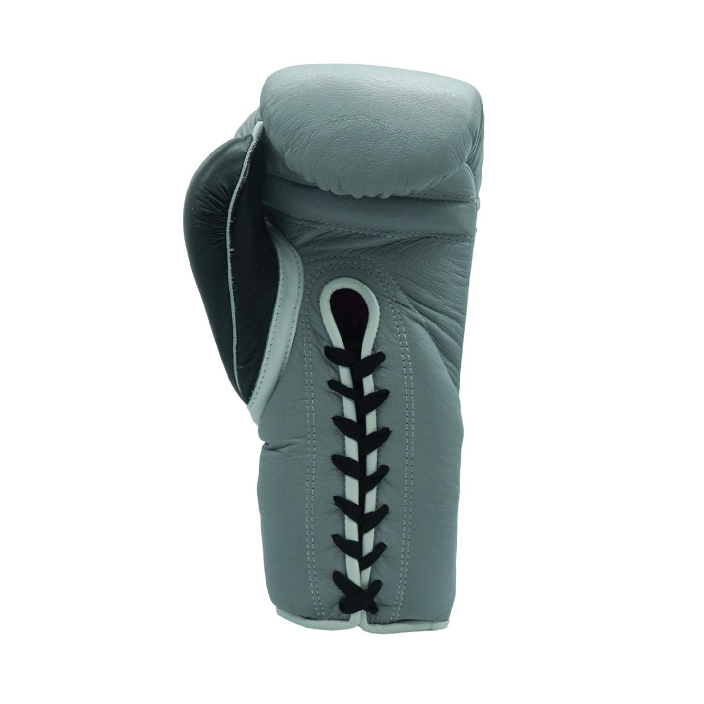 Bayoneta Boxing Gloves – Light Gray/ Black/ White Lace-Up Mexican-Style Training Gloves