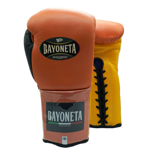 Bayoneta Boxing Gloves –  Orange/ Black/ Yellow Velcro Training Gloves