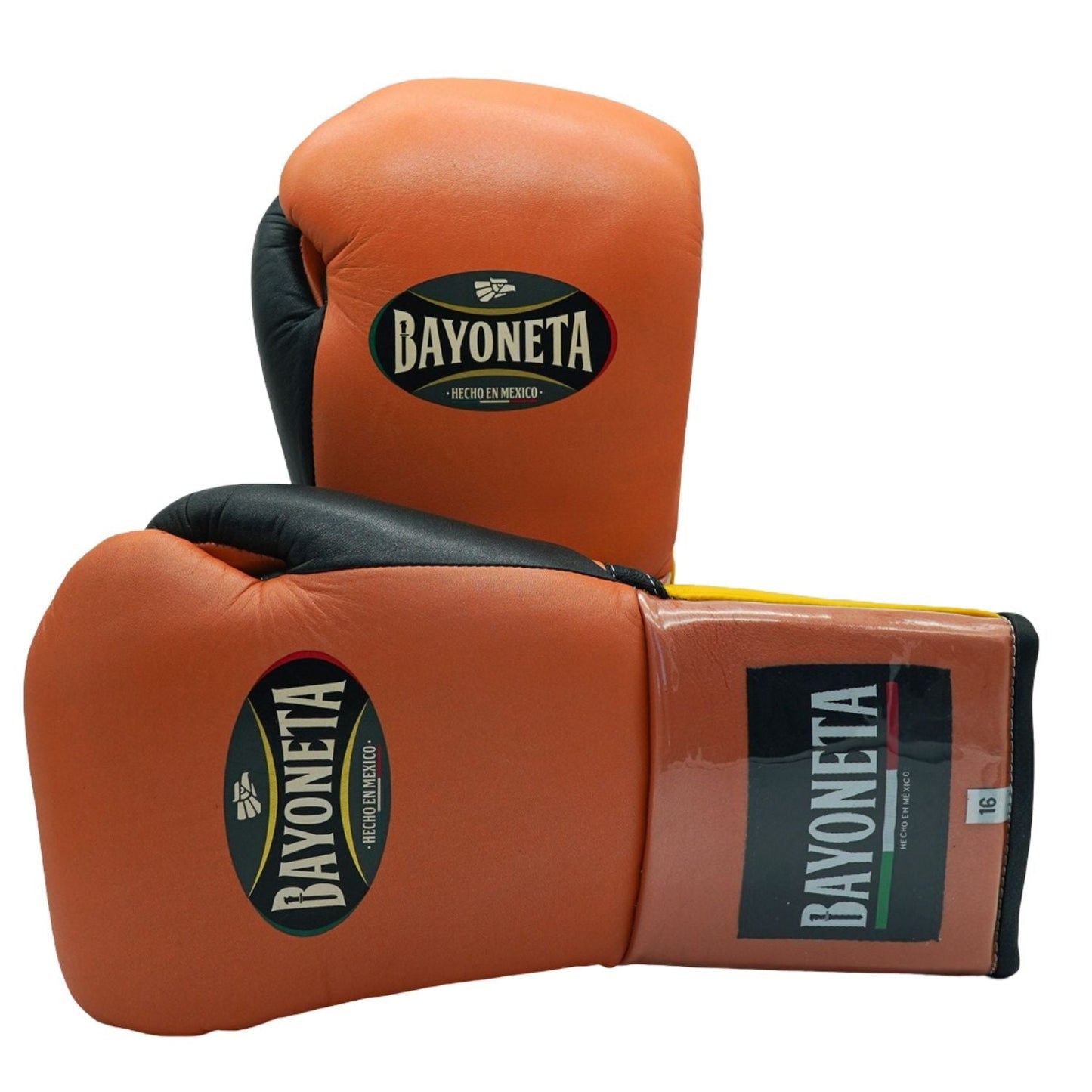 Bayoneta Boxing Gloves –  Orange/ Black/ Yellow Velcro Training Gloves