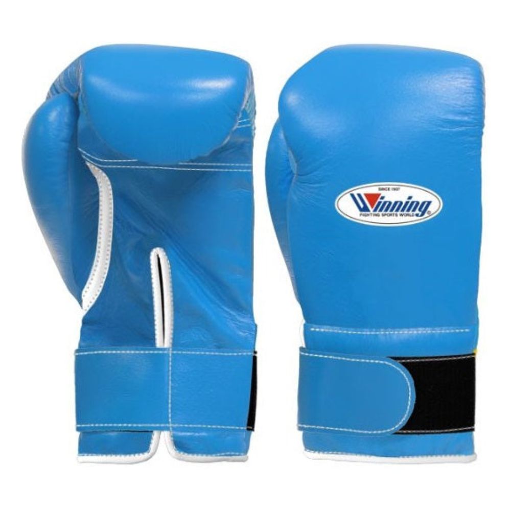 Winning Training Boxing Gloves Blue Hook and Loop