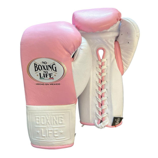 No Boxing No Life Boxing Gloves – Pink and Aqua Lace-up Edition