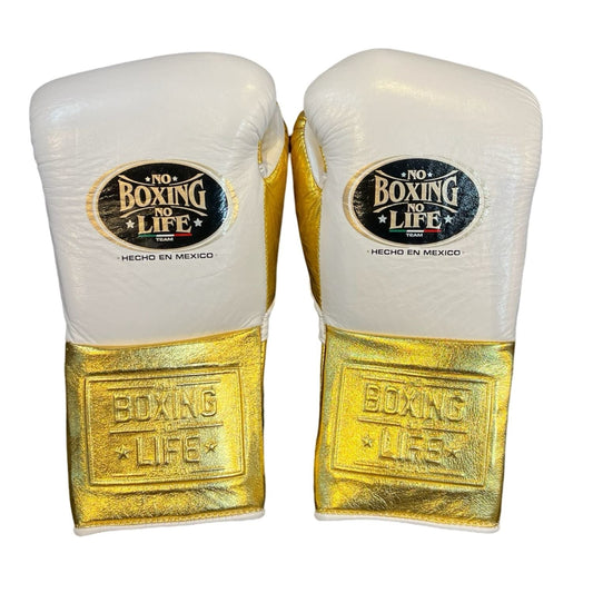 No Boxing No Life Gloves – Gold & White Premium Training Gear