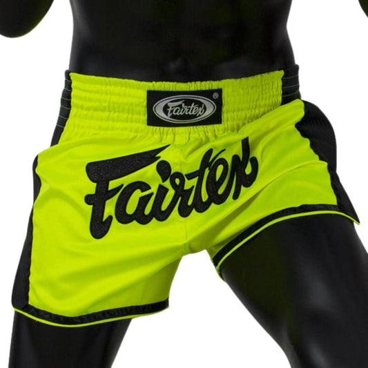 Fairtex Slim Cut Muay Thai Shorts - Lime Green