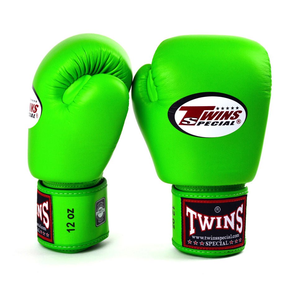 Twins Lime Green Velcro Boxing Gloves