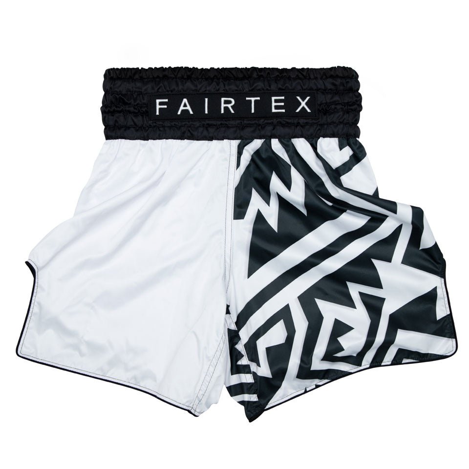 Fairtex Mono Boxing Shorts – Black & White Geometric Design
