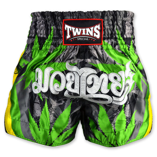 Twins Special Muay Thai Shorts – Green Leaf Pattern