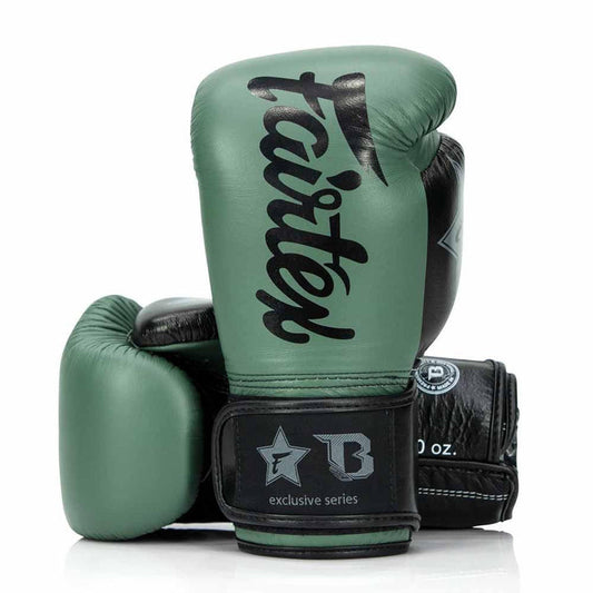 Fairtex x Booster Muay Thai Boxing Gloves – Green/Black