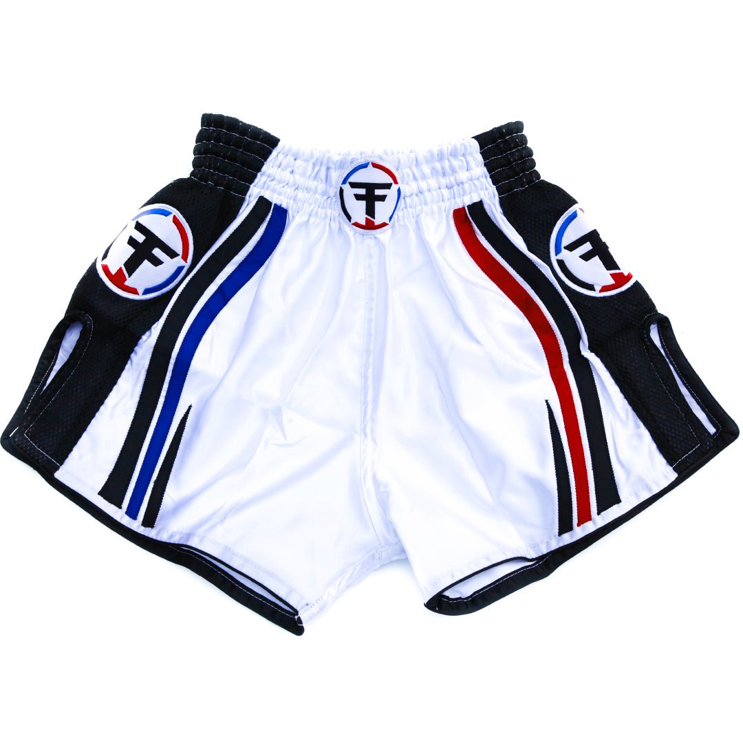 Thai Fighter Muay Thai Shorts - White/Black