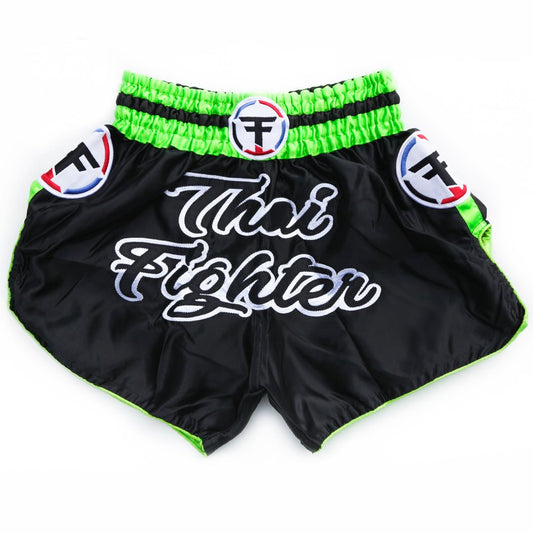 Thai Fighter Muay Thai Shorts - Black/Green
