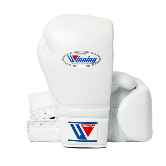 Winning Boxing Gloves – White Lace-Up Training & Sparring Gloves
