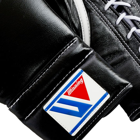 Winning Boxing Gloves – Black Lace-Up Training & Sparring Gloves